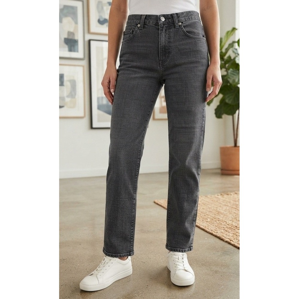 LEE Riveted Ultimate 5 Jeans Women's 10P Black Cotton Straight Leg High Rise Y2K